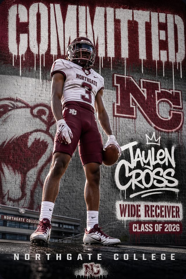 Football player commitment announcement graphic